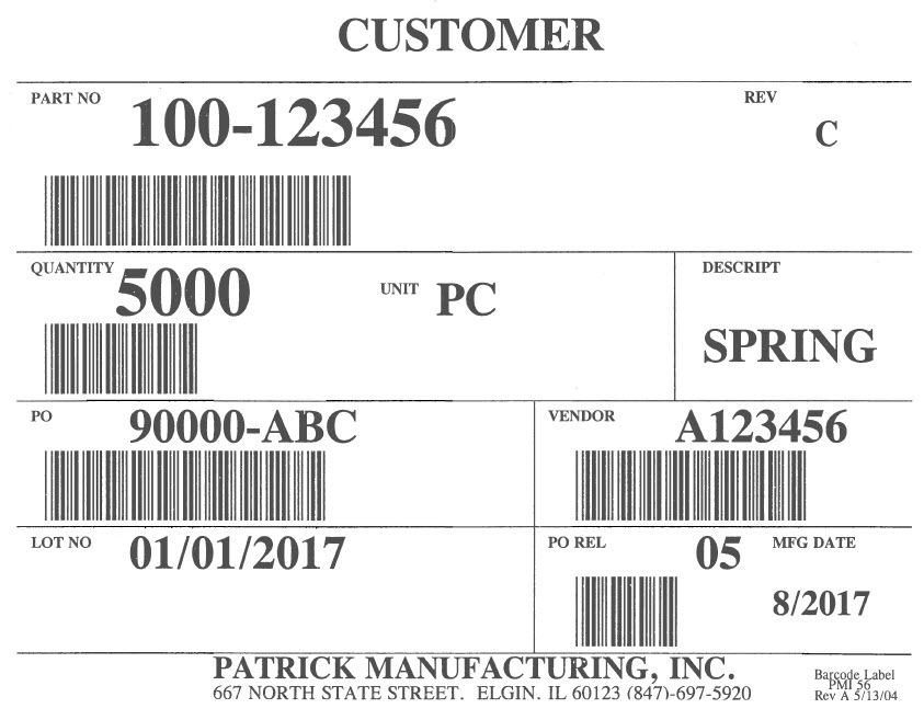 Shipping Department Barcode